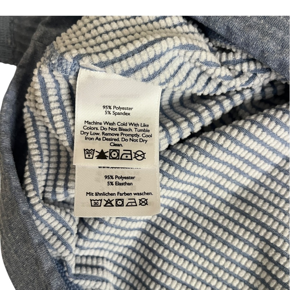 Eddie Bauer 1/4 Zip Pullover Women Blue Striped Running Large Long Sleeve - Picture 5 of 7